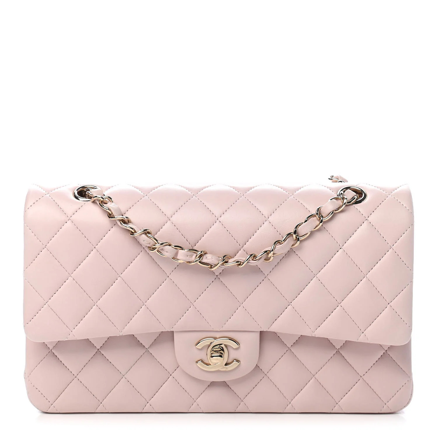CHANEL Lambskin Quilted Medium Double Flap Light Pink | FASHIONPHILE | Fashionphile