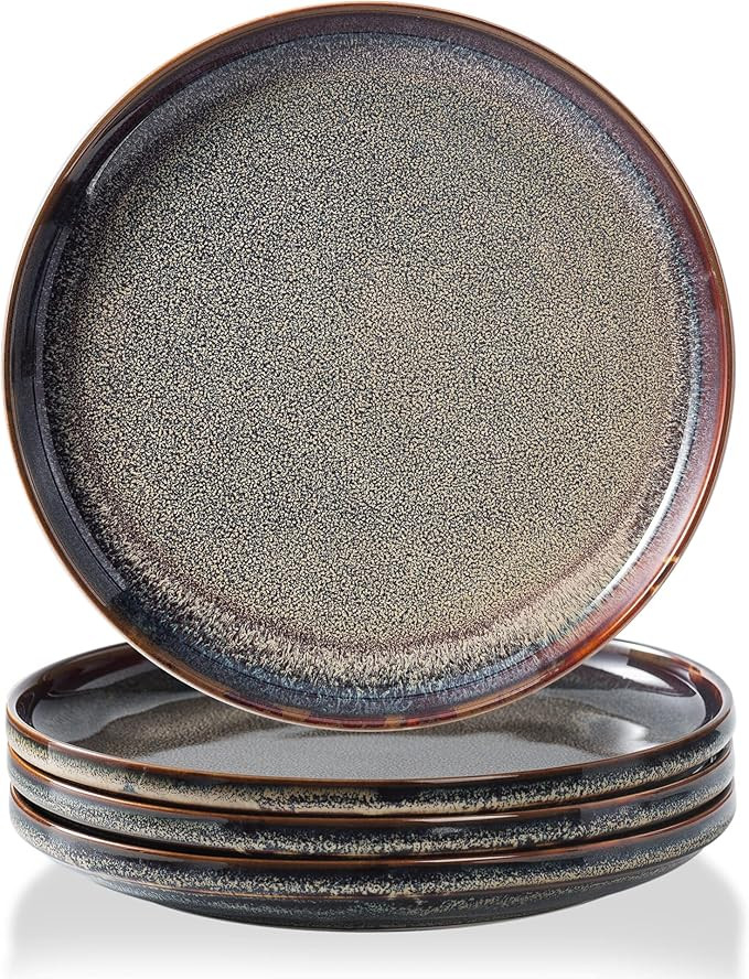 Ceramic dinner plates set of 4, Large Dinnerware Plates & Salad plates for party and wedding, Mic... | Amazon (US)