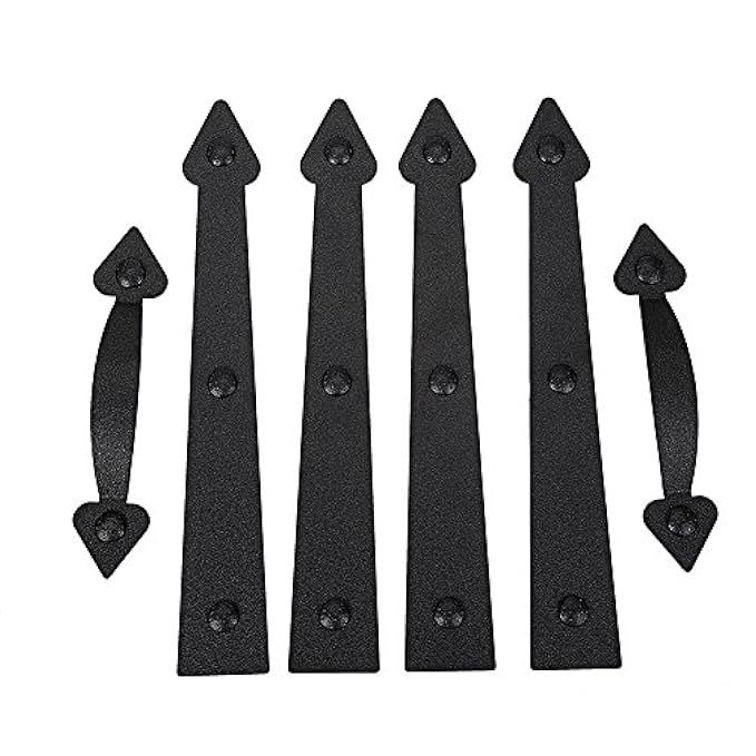 AntiqueSmith Magnetic Decorative Garage Door Curb Appeal Faux Hinges Handles Hardware Kit Color Blac | Amazon (US)