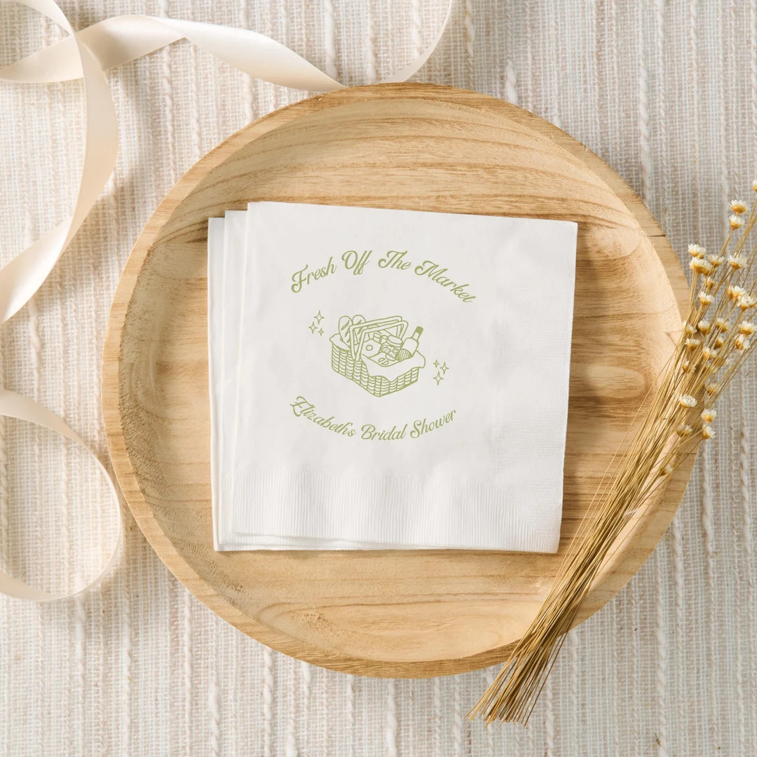 Farmers Market Bridal Shower Napkins, Fresh off the Market Theme Shower, Personalized Bridal Show... | Etsy (US)