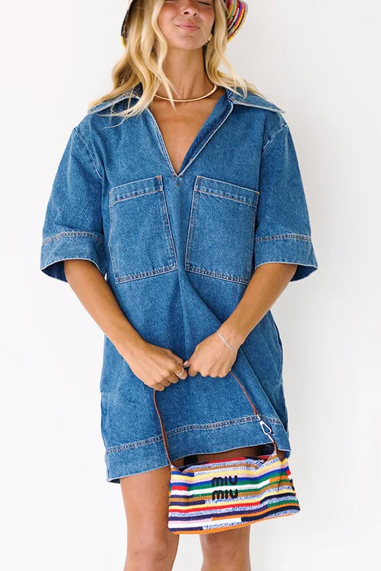Ariana Denim Mini Dress - Denim | Fancyd Boutiqe