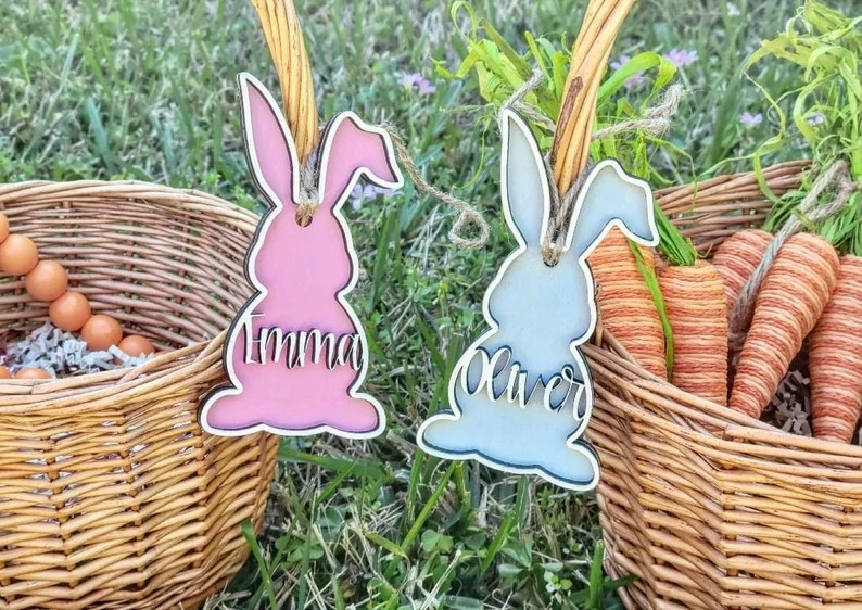 Easter Basket Tags Eastereaster Basketbunny Tageaster | Etsy | Etsy (US)