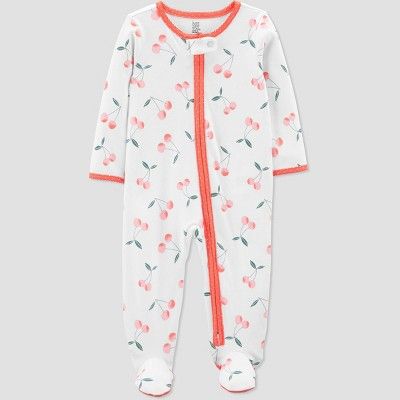 Baby Girls' Cherries Footed Pajamas - Just One You® made by carter's Pink | Target