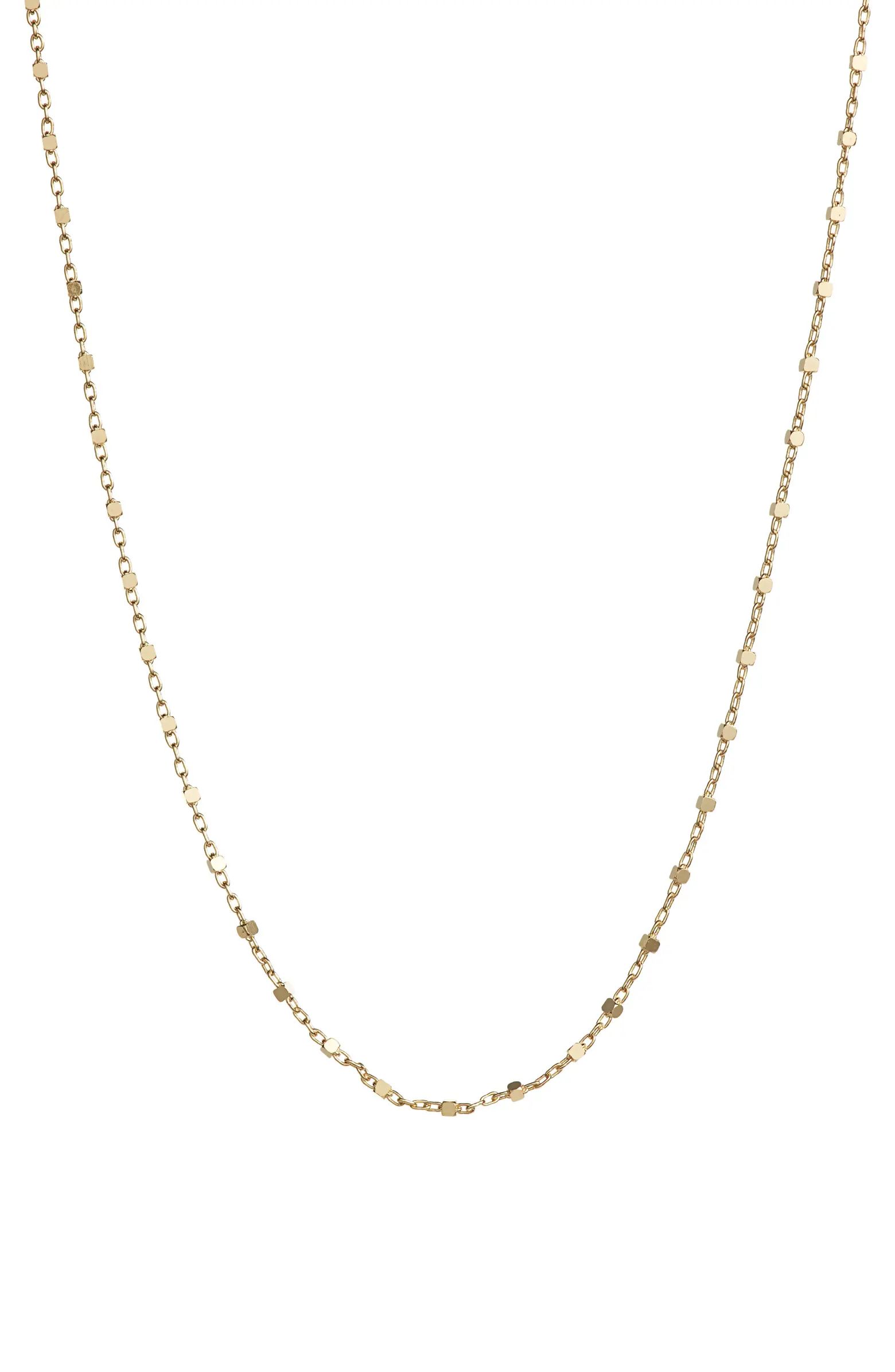 14K Gold Beaded Chain Necklace | Nordstrom