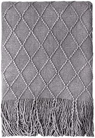 TOUCHAT Knitted Throw Blankets for Couch, Sofa and Bed, Lightweight Soft Knit Blanket with Tassel, D | Amazon (US)