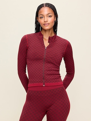 Seamless Jacquard Full-Zip Jacket | Old Navy (US)
