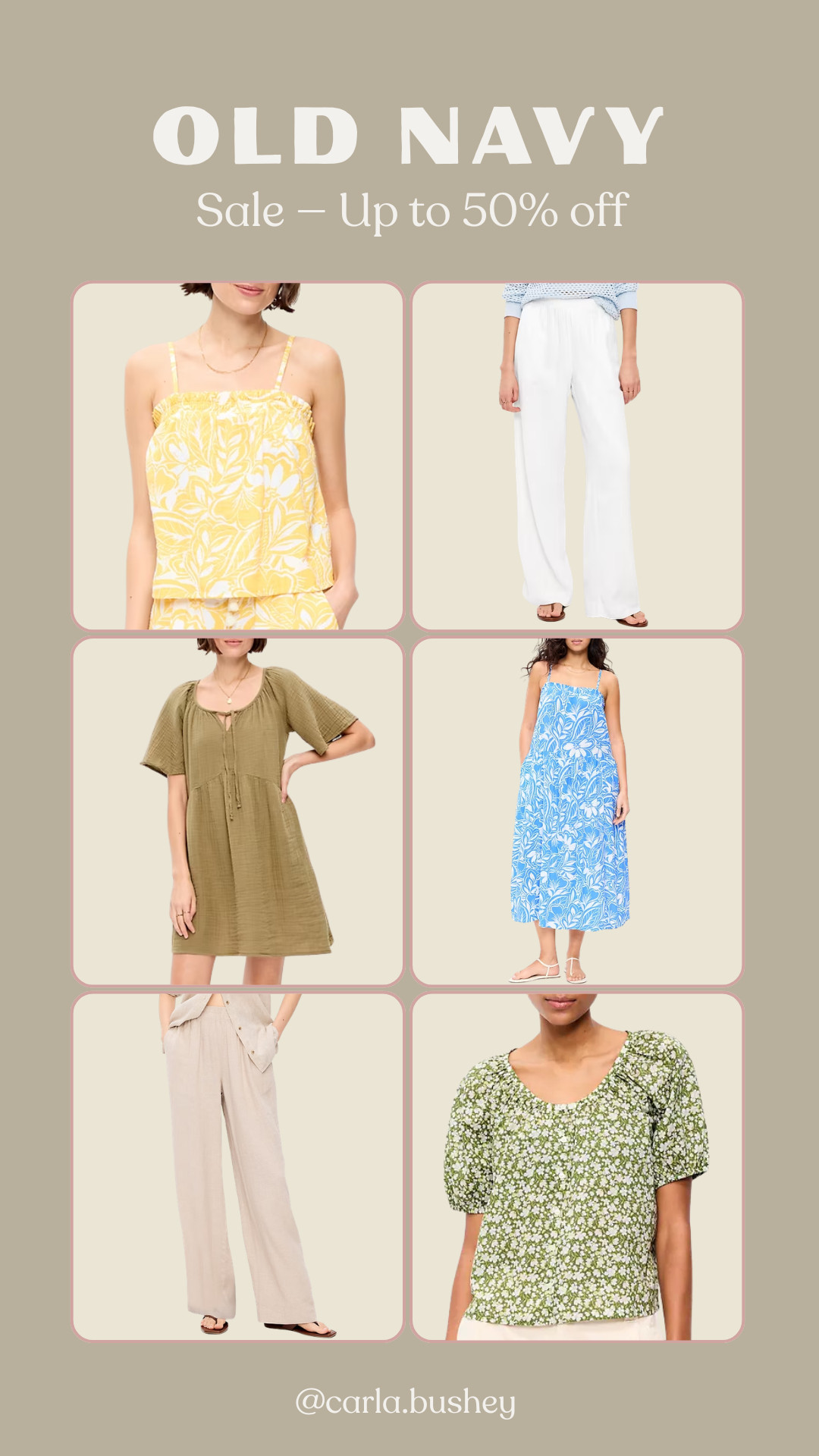 SALE ALERT 🚨 — linked some favorites from Old Navy that are up to 50% off!!

Love all of these options for Spring & Summer💛🥰



spring outfits 2026, easter dress women, easter outfits women, spring dresses, vacation outfits beach, everyday, casual, summer, carla.bushey 

 #LTKootd #LTKSeasonal #LTKSaleAlert