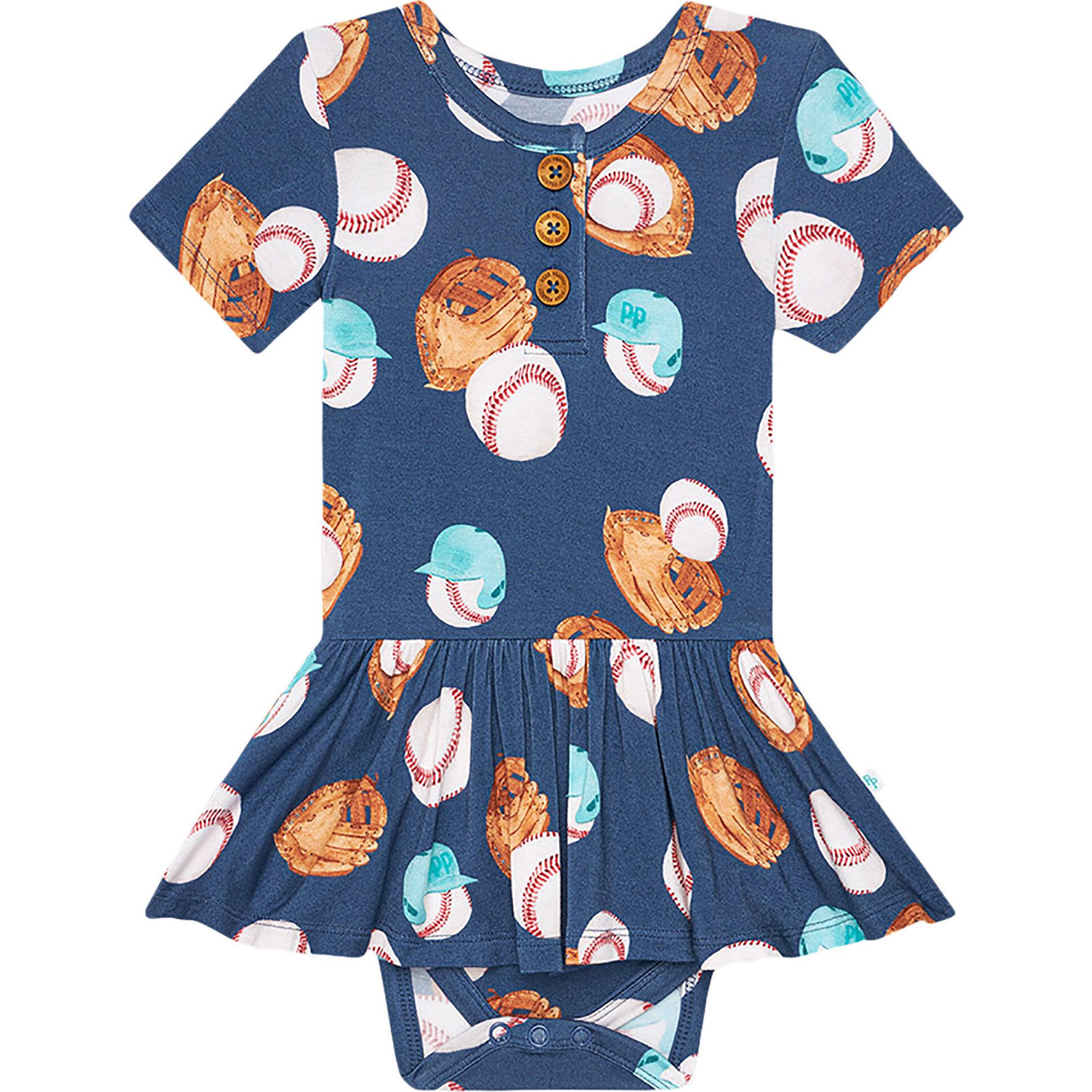 Homer  Short Sleeve Henley Twirl Skirt Bodysuit | Maisonette