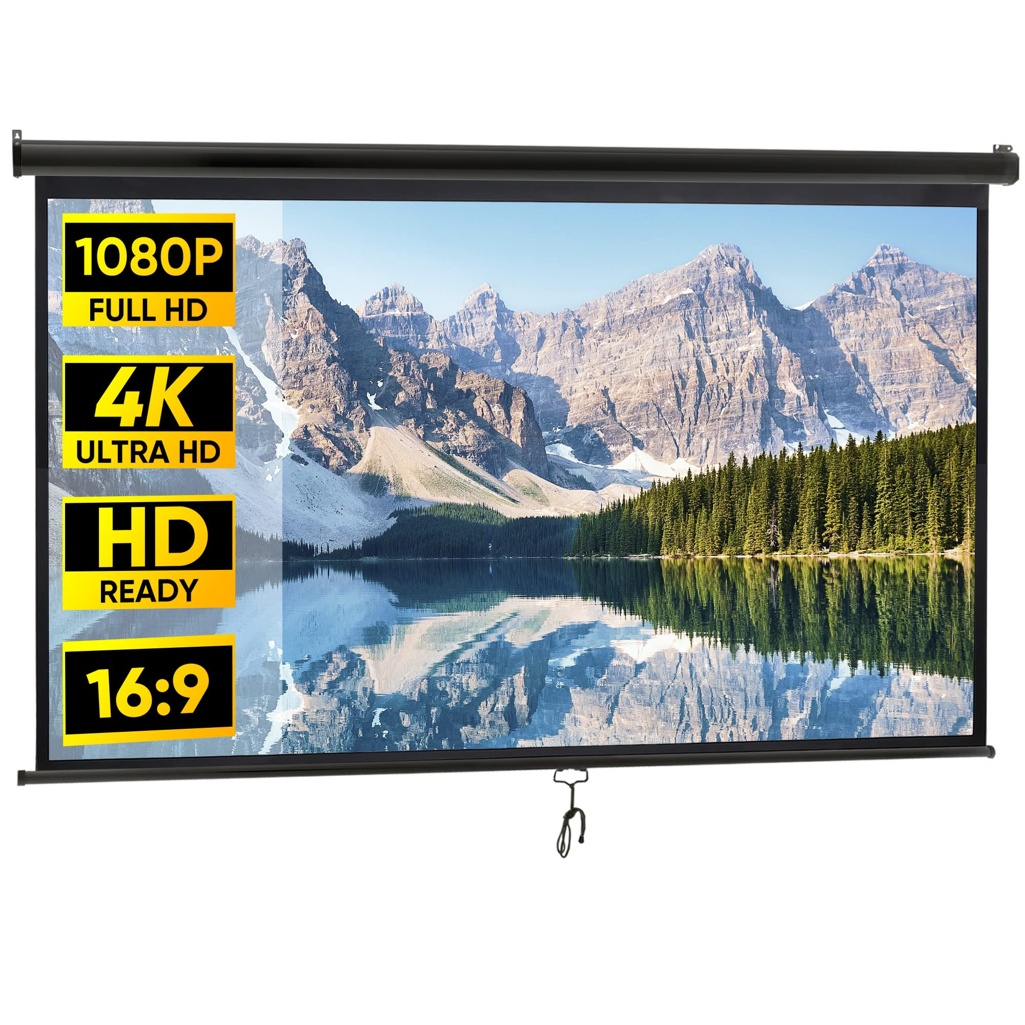 ZENY Outdoor Projector Screen Pull Down 100 Inch 16:9 HD Projection Screen Folding Home Theater P... | Amazon (US)