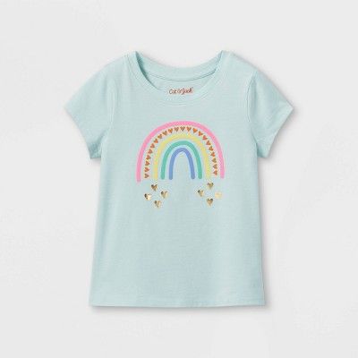 Toddler Girls' Sparkle Rainbow Graphic T-Shirt - Cat & Jack™ Mint | Target