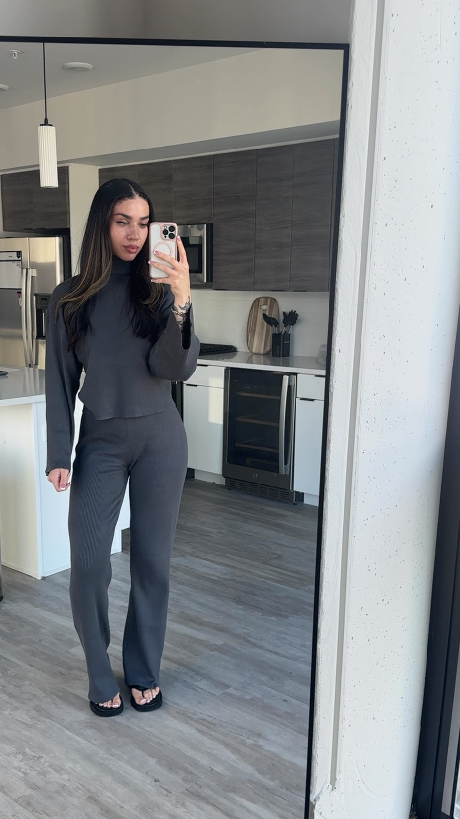 co-ord matching set that’s on SALE 🩶 
size S in top and bottom. 
the top is sold out in size small, so i linked the other shirt that matches the pants. 

set from meshki 

#LTKVideo #LTKfindsunder50 #LTKsalealert