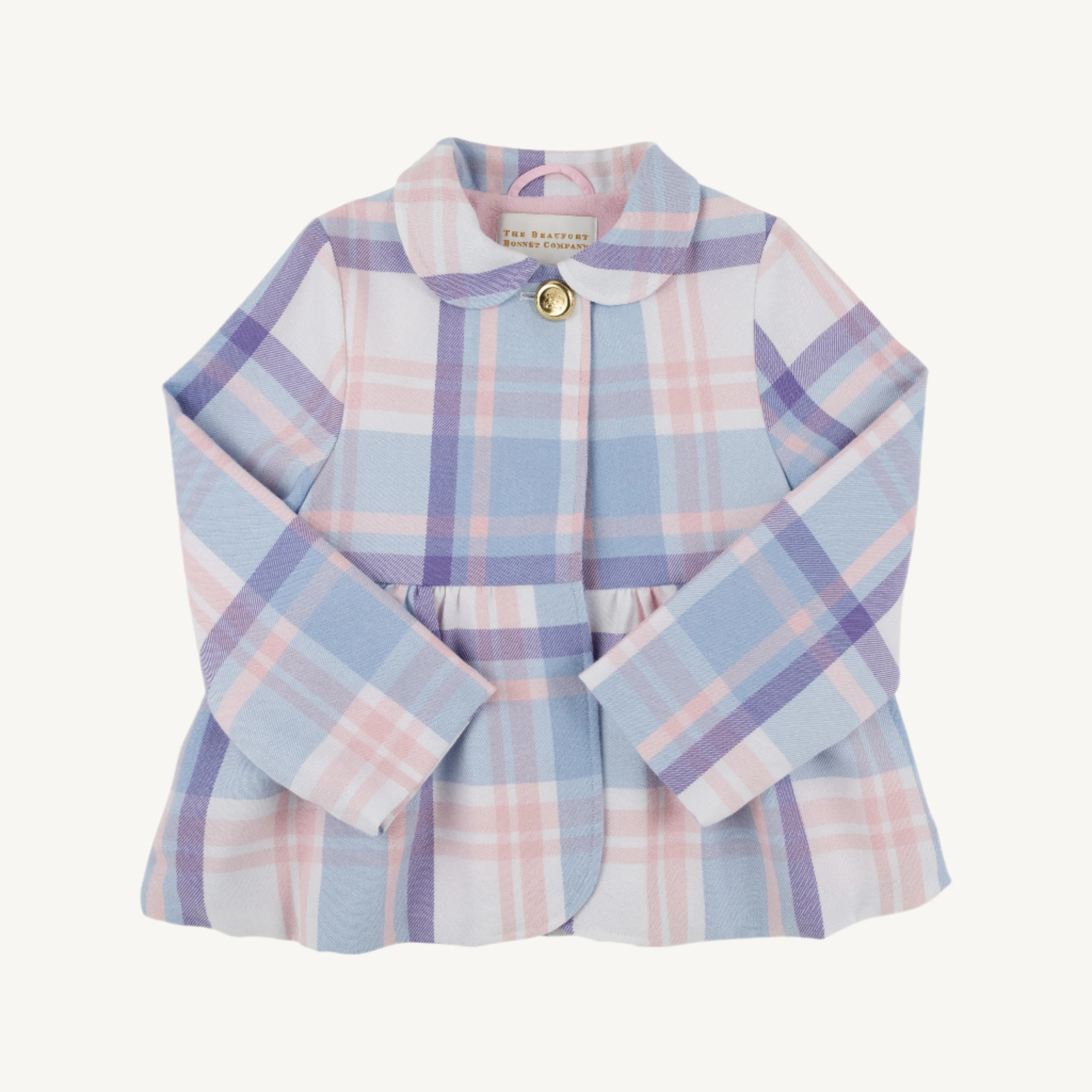 Pippa Peacoat - Peach Blossom Plaid with Palm Beach Pink | The Beaufort Bonnet Company