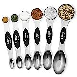 Nutrichef 6-Piece Magnetic Measuring Spoon Set-Stainless Steel Stackable Dual Sided Nesting Teaspoon | Amazon (US)