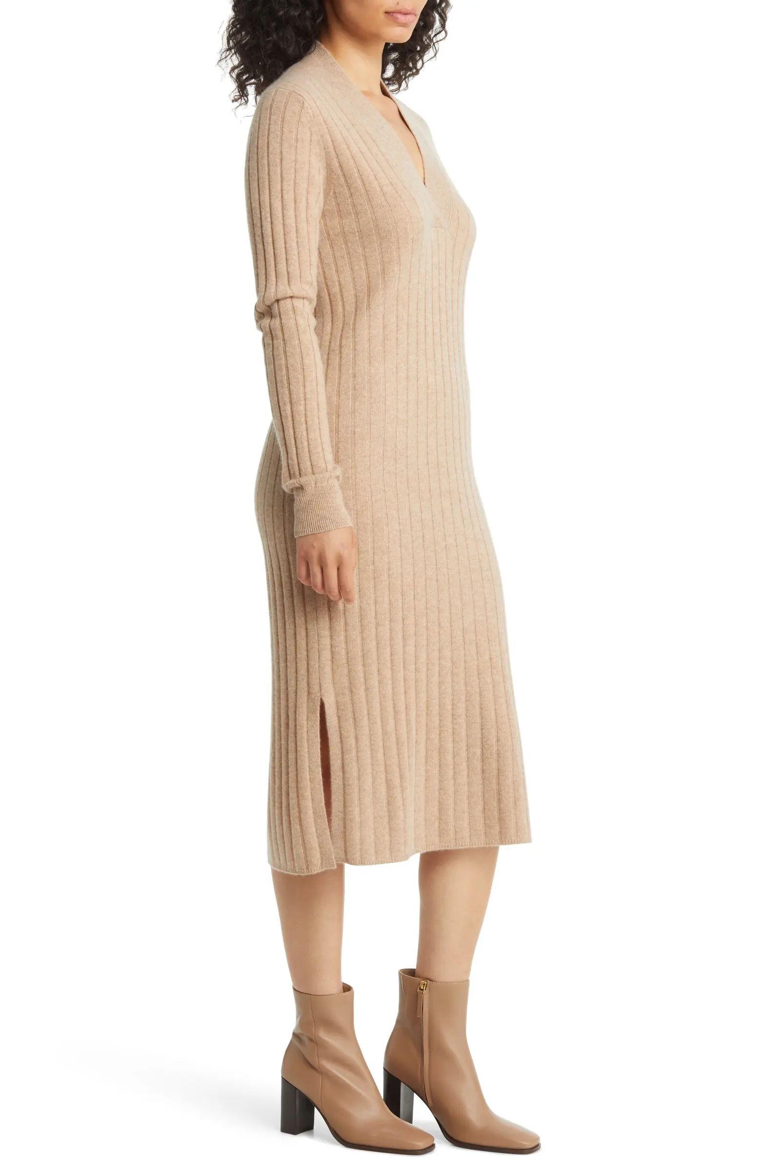 Long Sleeve Cashmere Midi Sweater Dress | Nordstrom