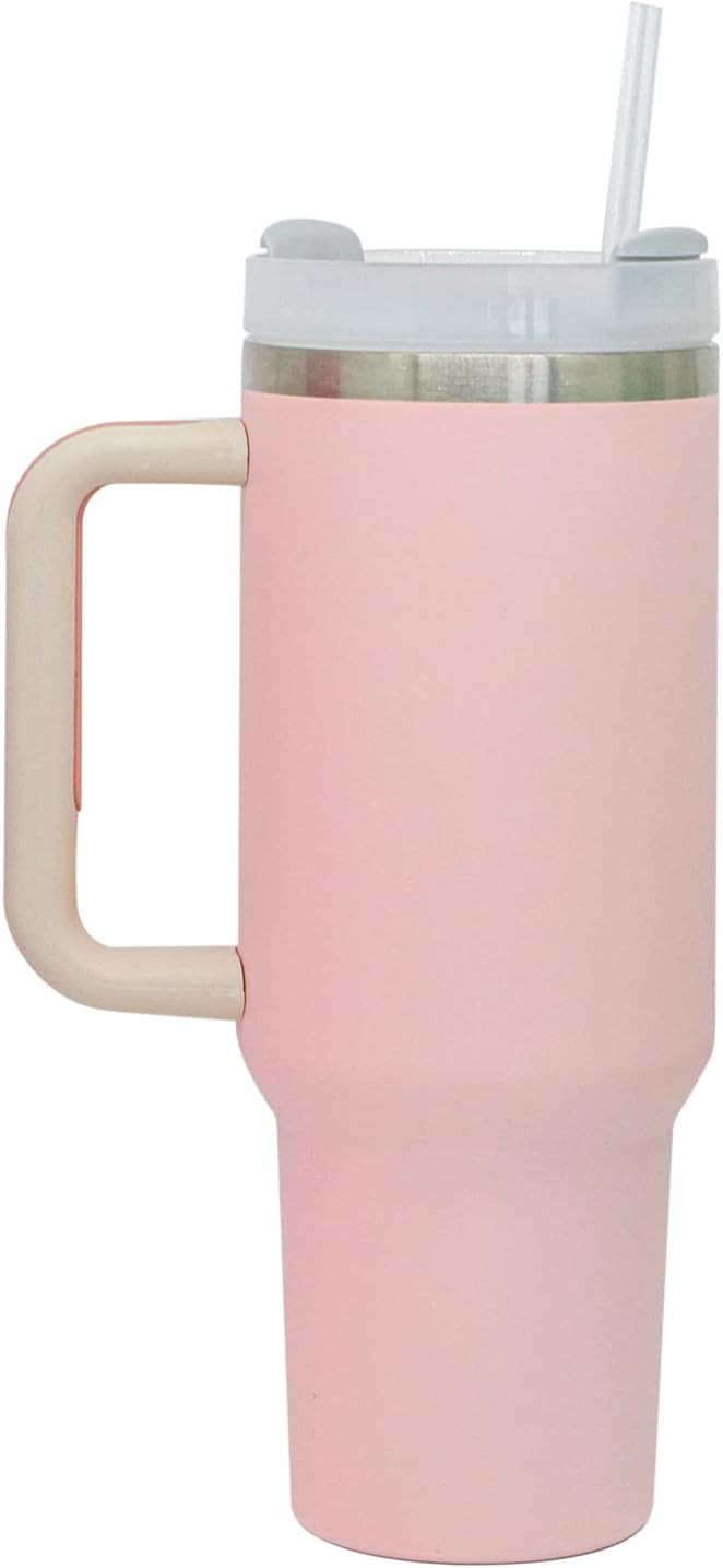 40 oz Tumbler With Handle and Straw Lid Insulated Reusable Stainless Steel Water Bottle Travel Mu... | Amazon (US)