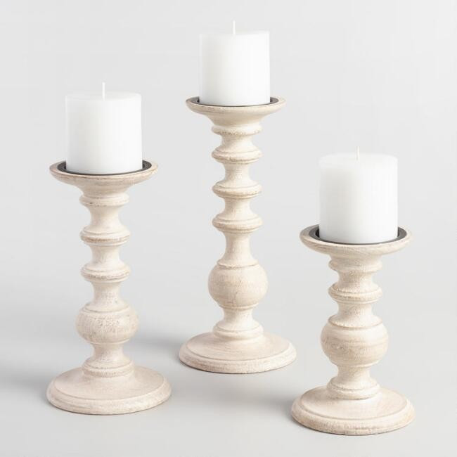 Brushed Gold Metal Contemporary Pillar Candleholder | World Market