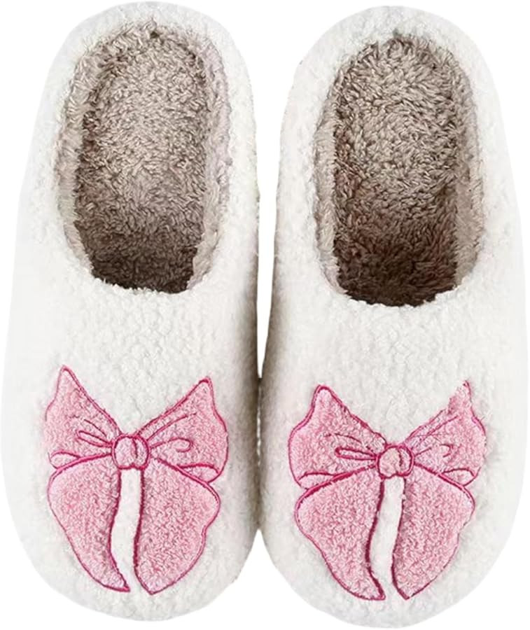 Comfy Home Elastic Slippers Retro Memory Foam Fuzzy Shoes For Womens Mens Cute Cartoon Plush Fluf... | Amazon (US)