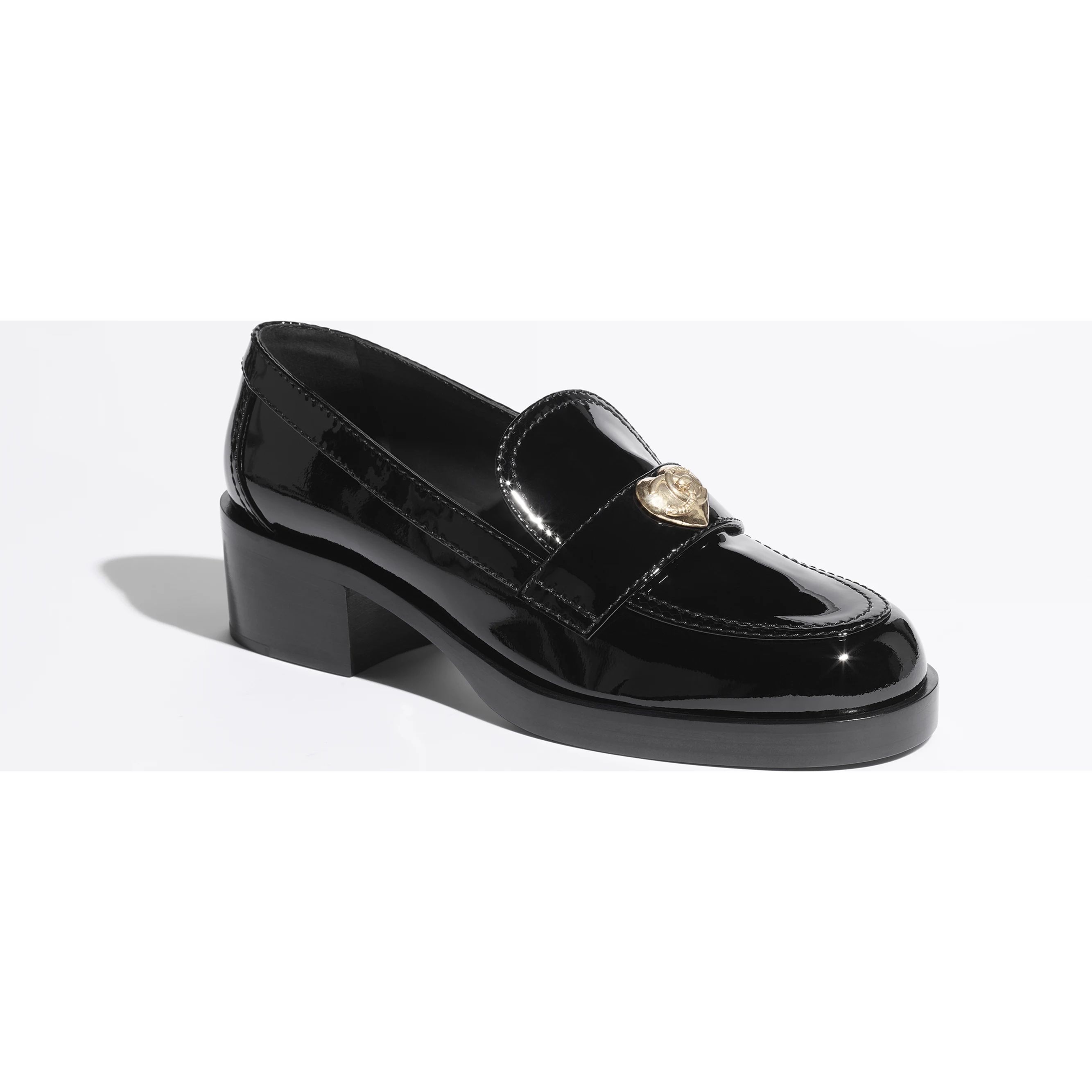 Loafers - Patent calfskin & metal — Fashion | CHANEL | Chanel, Inc. (US)