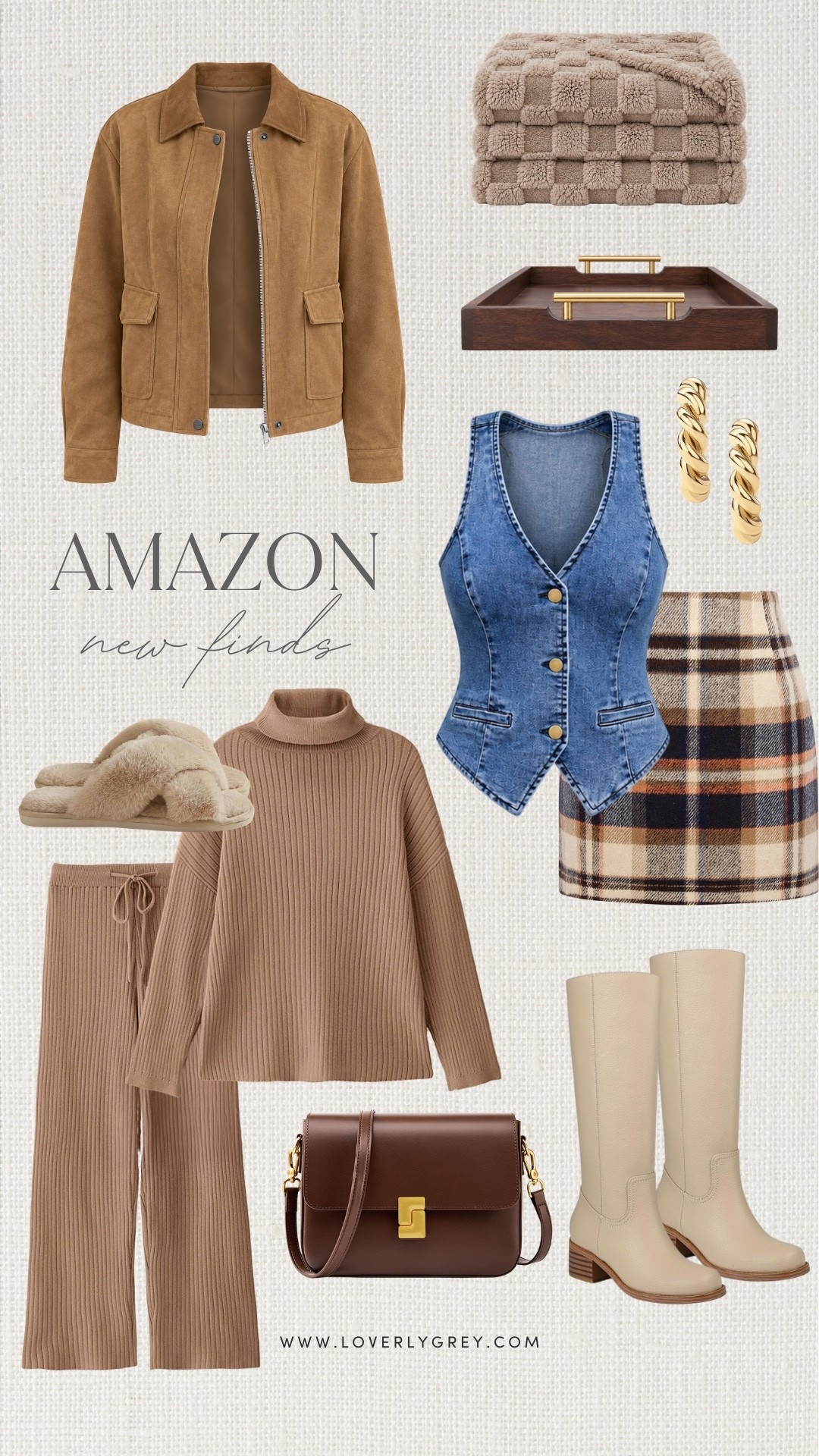 This roundup is giving me all the cozy fall feels! The suede-style jacket, plaid mini skirt, denim vest, knee-high boots and matching lounge set are such fun Amazon fall clothing finds for everything from casual fall outfits to cozy weekends at home. I’m especially loving all of these rich neutrals together!

#LTKootd #LTKSeasonal