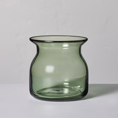 Green Glass Decorative Flared Bouquet Vase - Hearth & Hand™ with Magnolia | Target