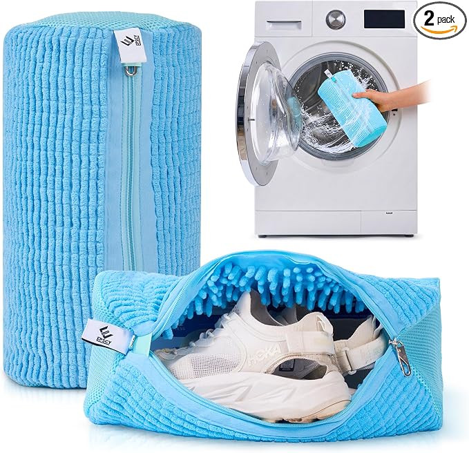 Mesh Wash Bags for Laundry - Shoe Washing Machine Bag for Sneakers, Blue