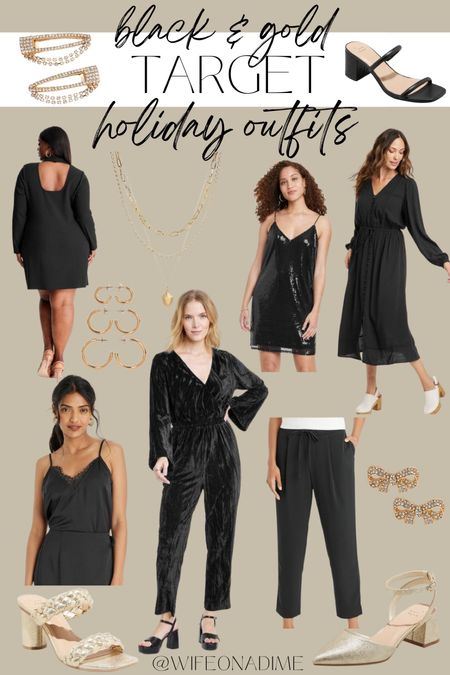 You can never go wrong with black outfits and gold accessories! These Target finds are perfect for any holiday party! Pair a fun festive jumpsuit with simple hoop earrings or wear an elegant open back dress with these super cute bow earrings! 

Target finds, target fashion, target holiday fashion, target accessories, gold necklace, gold jewelry, holiday party outfit, Christmas party outfit

#LTKfit #LTKHoliday #LTKstyletip