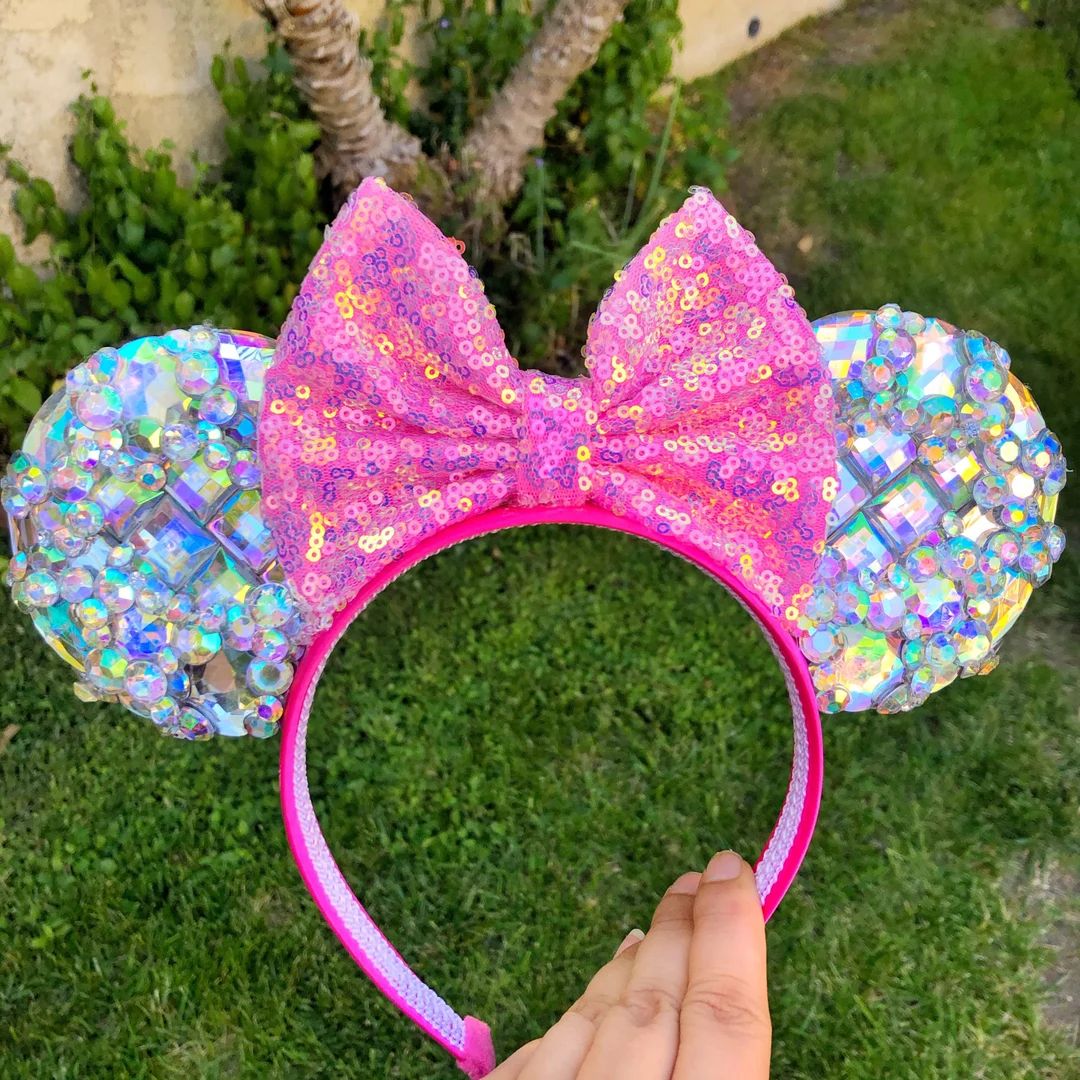 Pink Crystal Princess Mouse Ears Crown Headband Disney Diamond Anniversary Aurora Sleeping Beauty | Etsy (US)