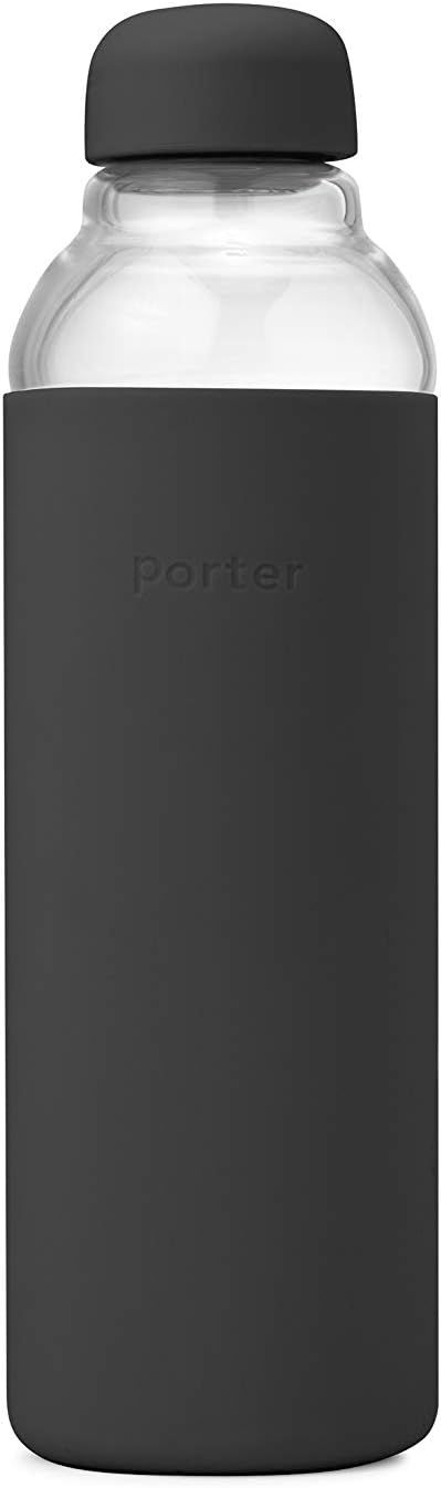 W&P Charcoal Porter Glass w/Protective Silicone Sleeve 20 Ounces | On-the-Go | Reusable Bottle fo... | Amazon (US)