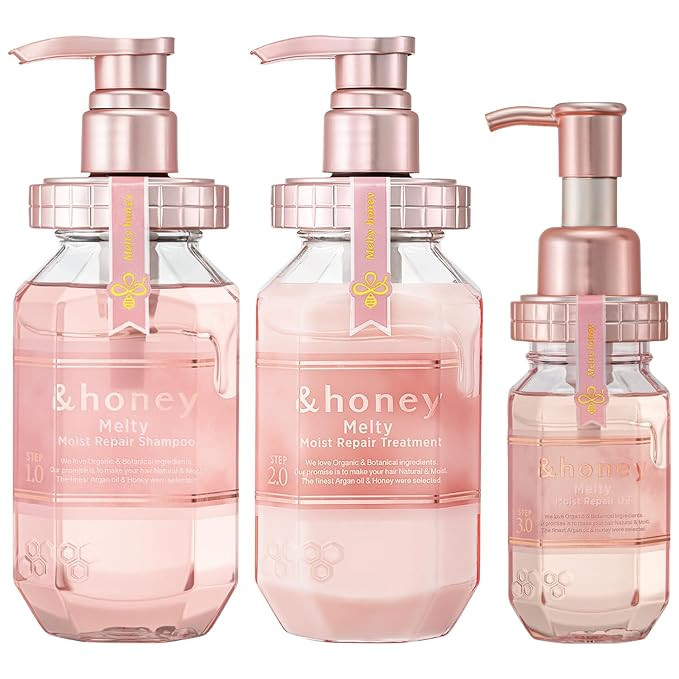 [Genuine Product] &honey Melty Moist Repair 3-Step Set Shampoo+Conditioner+Oil 440mL+450g+10/14.8... | Amazon (US)
