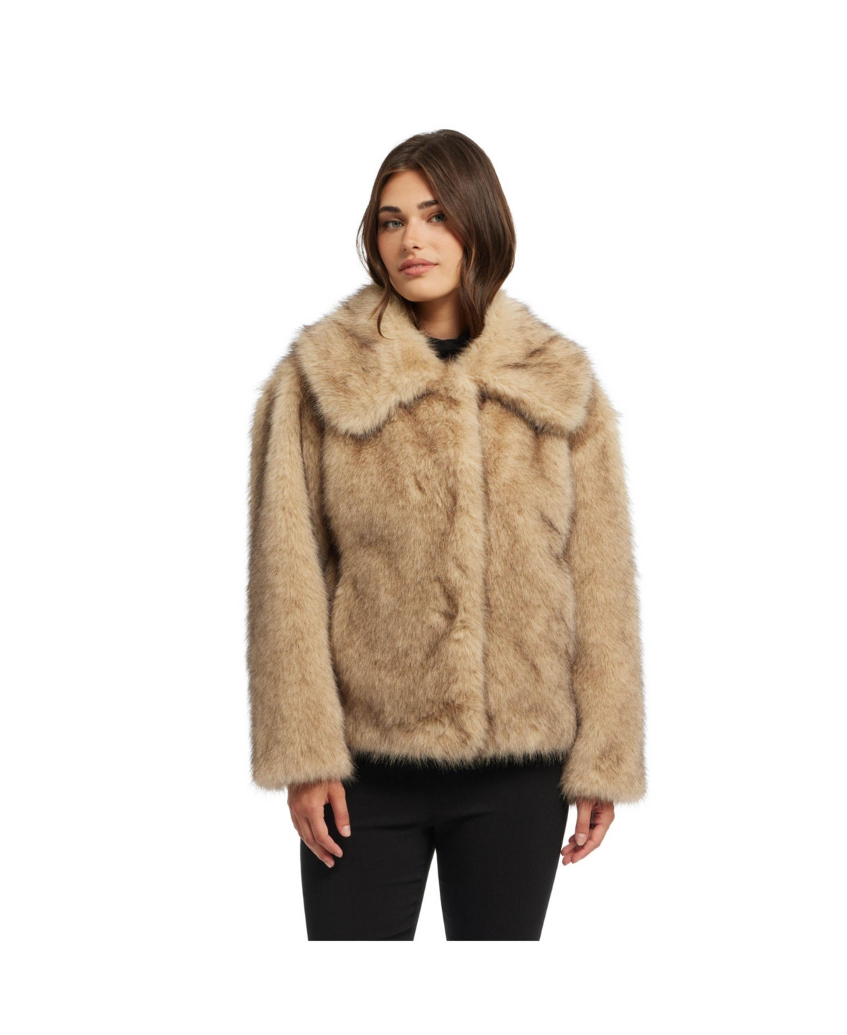 Ellen Tracy Women's Fox Faux Fur Jacket - Gold | Macy's