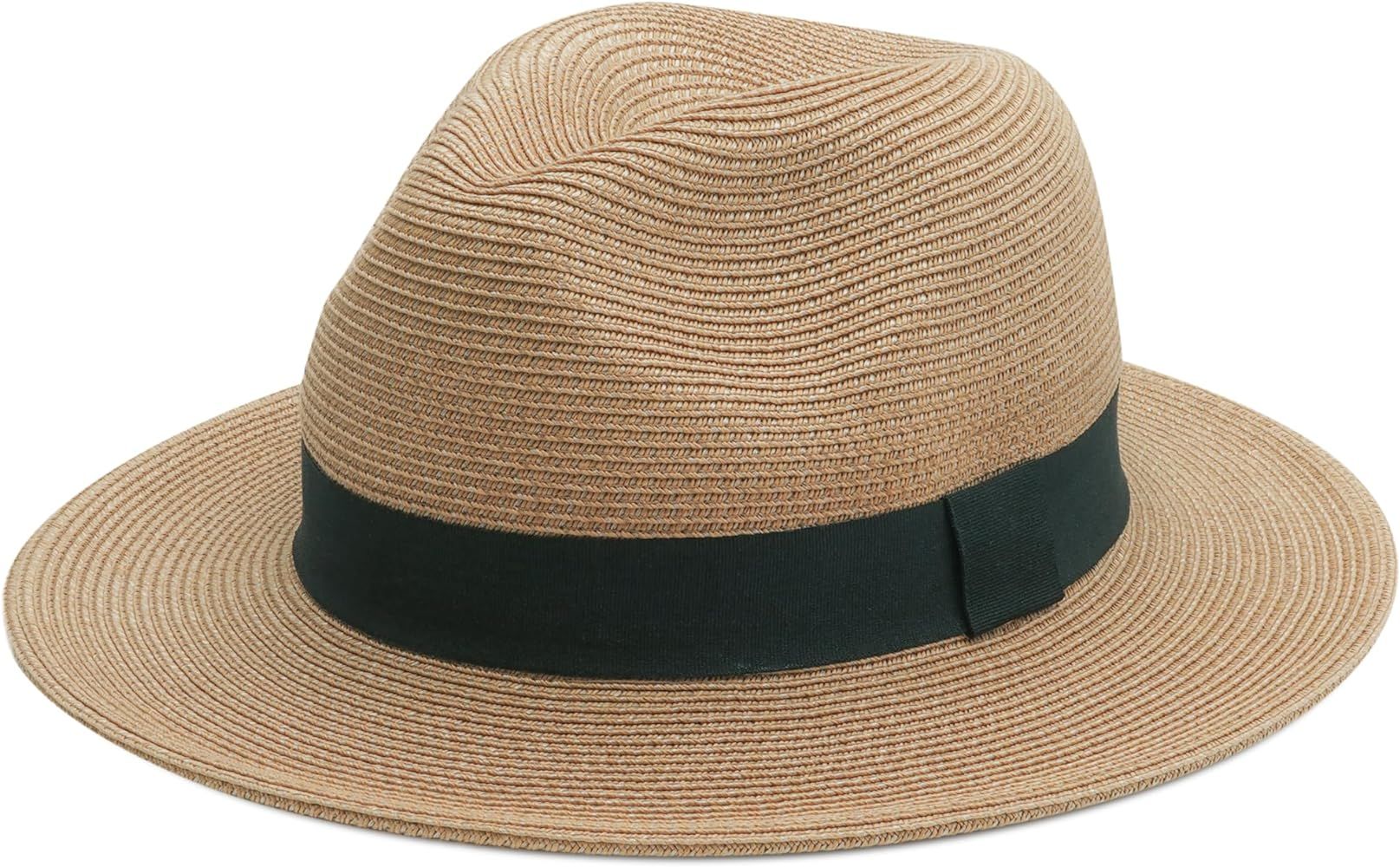 Joywant Womens Straw Fedora Beach Sun Hat, Packable Wide Brim Panama Hat for Women UV UPF50+ Summ... | Amazon (US)