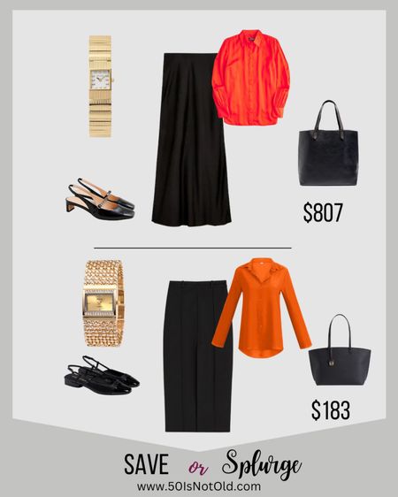 Save or Splurge! The Look For Less! Why Pay More? 
Work outfit || Skirts || Red/Orange