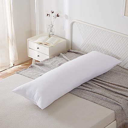 Acanva Hypoallergenic Bed Sleeping Side Sleeper Body Pillow Insert, Full 20” x 54”, White | Amazon (US)