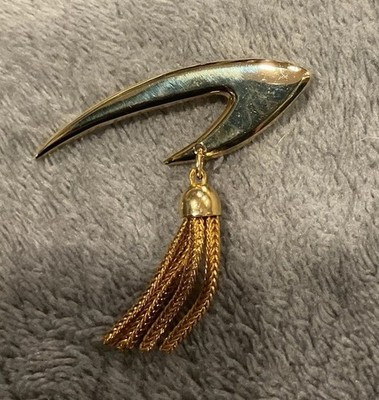 Vintage Crown Trifari Styled Tassel Brooch/Pin Gold Tone | eBay US