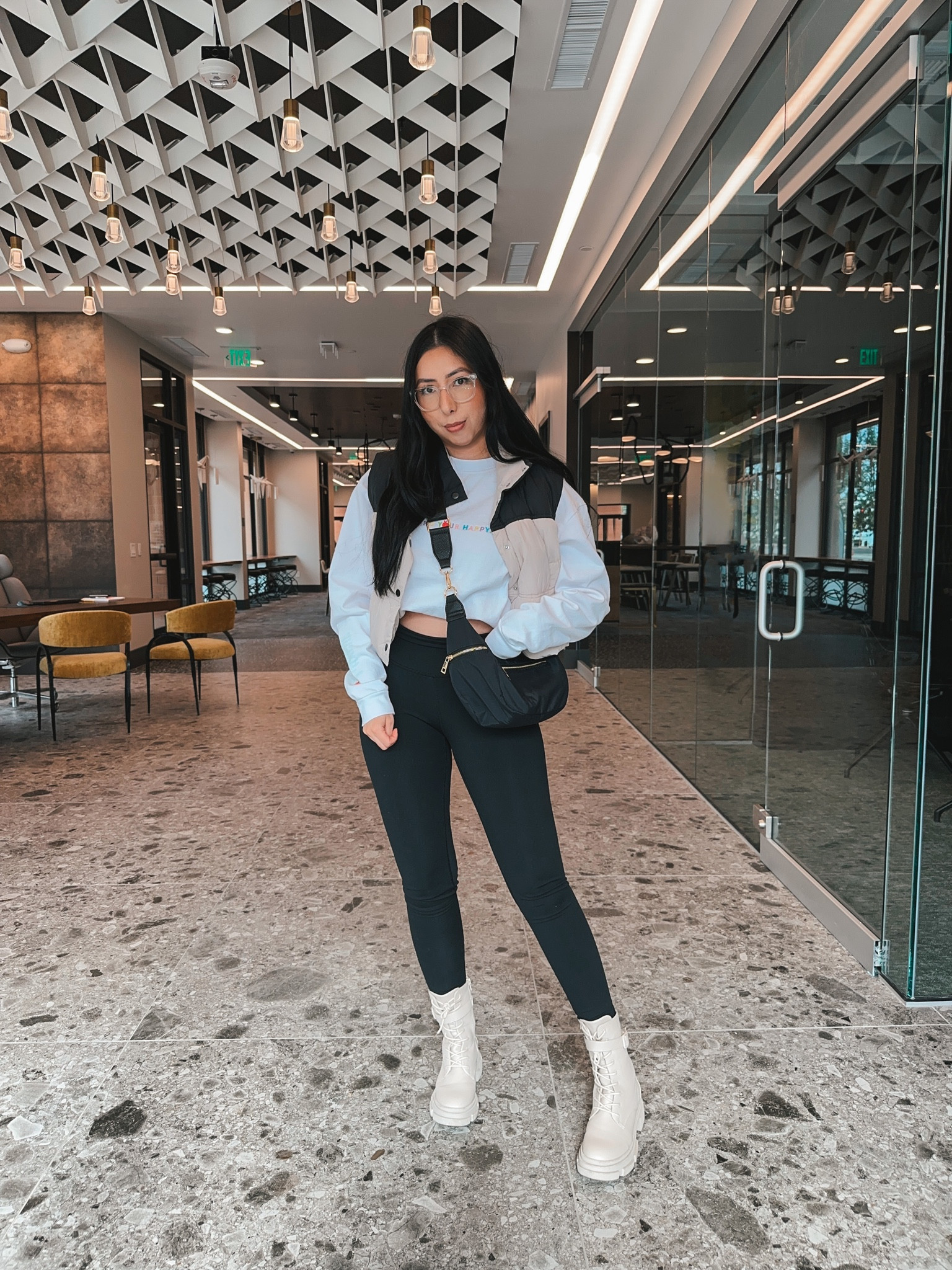 Rainy day outfit ☔️🌦️ #winteroutfits #puffervest #creamboots #beigeboots

#LTKshoecrush #LTKFind