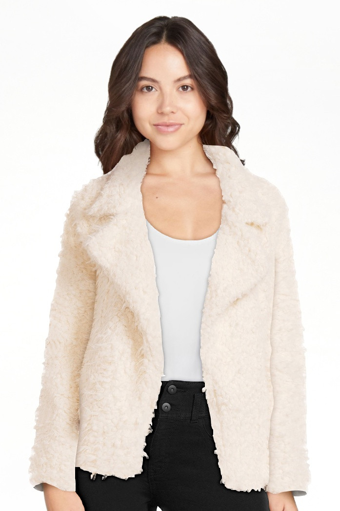 Belle du Jour Juniors Faux Fur Open Front Jacket, Sizes XS-XL | Walmart (US)