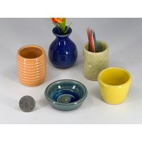 Miniature Pottery Vases - Colorful Set Of 5 Mini Bud Vases/Toothpick Holders Tiny Pots Free Shipping On All Seiz Art Orders | Etsy (US)