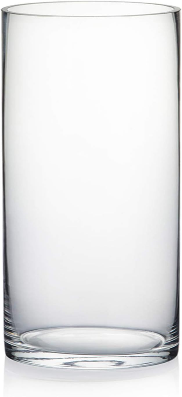 WGV Cylinder Glass Vase, Width 6", Height 12", [Different Heights Available] Clear Container Terr... | Amazon (US)