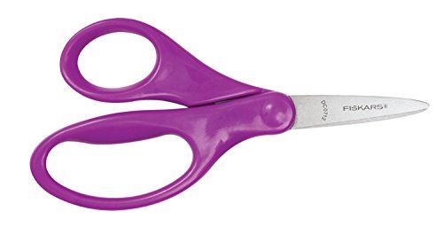 Fiskars Pointed Tip 5" Kids Scissors - Purple with Sheath | Amazon (US)