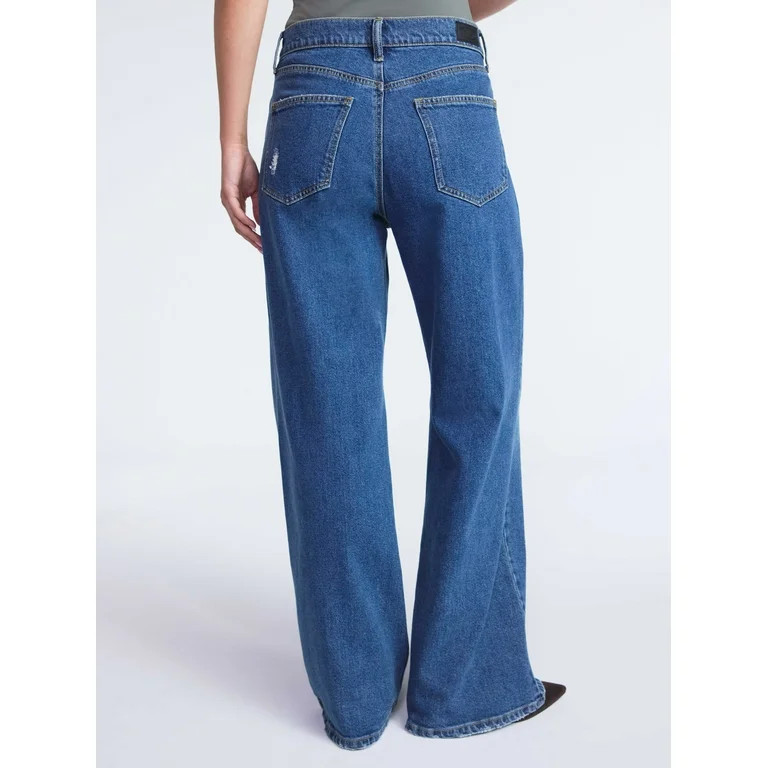 Scoop Women’s and Women’s Plus Baggy Wide Leg Jeans, Sizes 0-26 | Walmart (US)