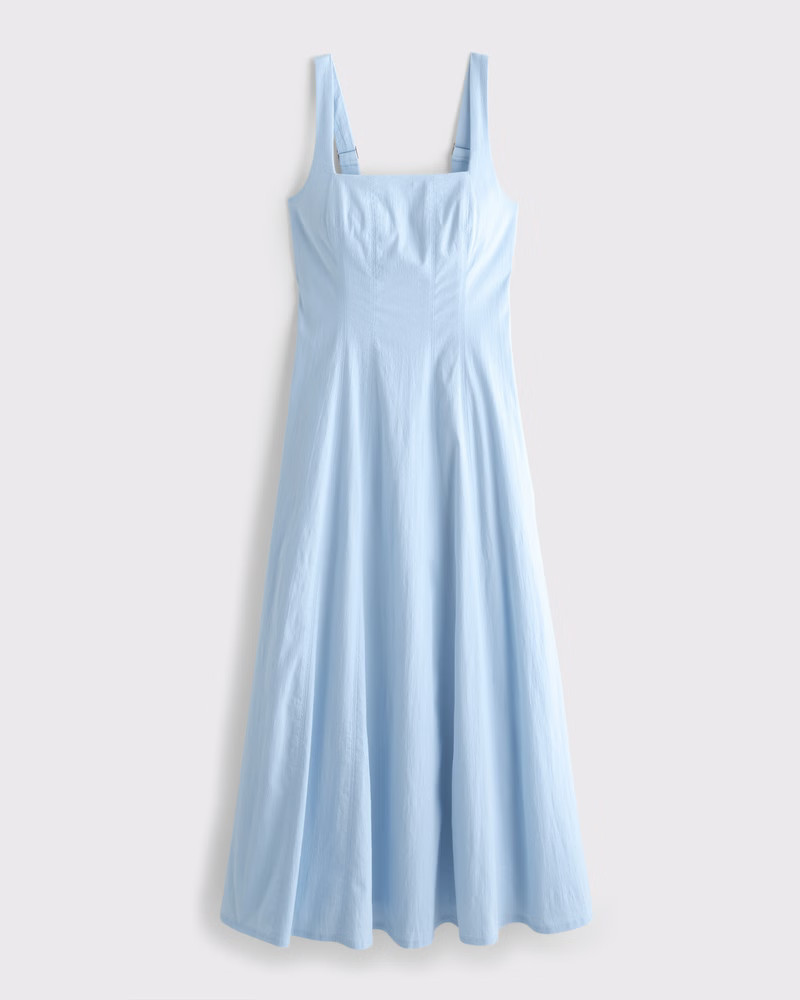 Abercrombie & Fitch Women's The A&F Mila Midi Dress in Light Blue - Size M | Abercrombie & Fitch (US)