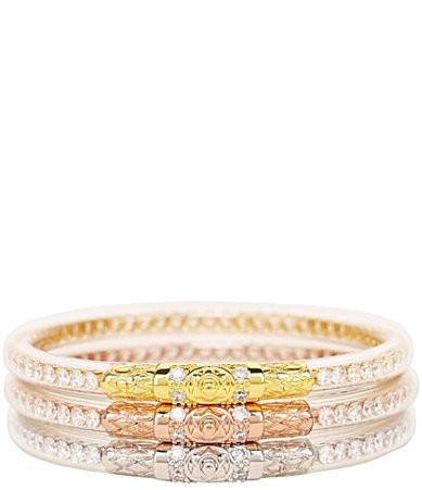 BuDhaGirl Three Queens Crystal All Weather Bangles� Bracelet Set - L | Dillard's
