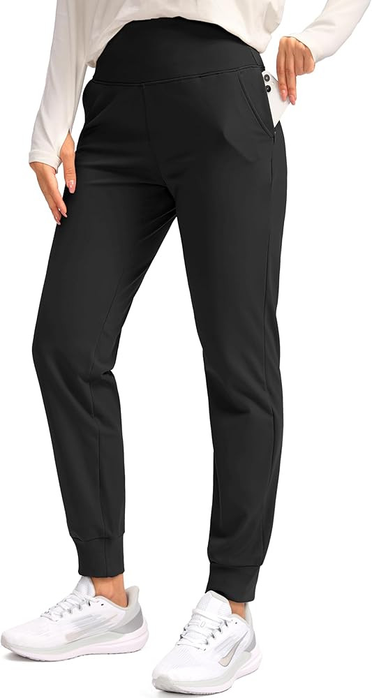 SANTINY Women's Fleece Lined Joggers Water Resistant High Waisted Thermal Sweatpants Winter Pants... | Amazon (US)