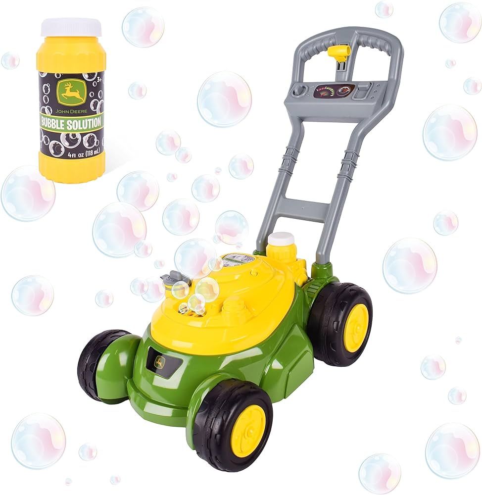 John Deere Bubble-N-Go Mower – Toy Lawn Mower with Bubble Solution | Green Automatic Bubble Mac... | Amazon (US)