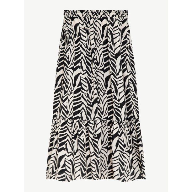 ELOQUII Elements Women's Plus Size Smocked Waist Tiered Skirt - Walmart.com | Walmart (US)