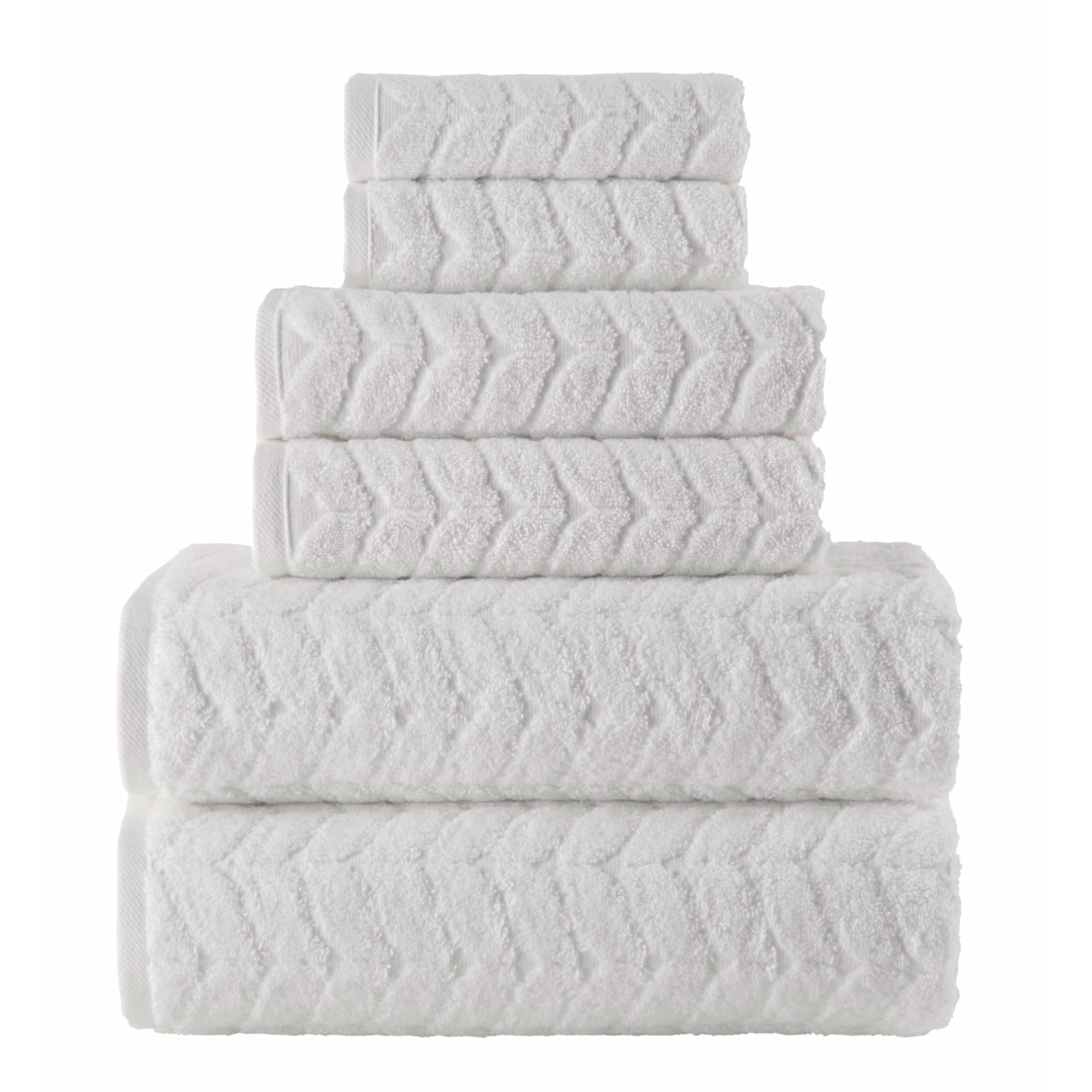 Elegant Comfort Luxury 6-Piece 100% Turkish Cotton Jacquard Braided Textured Premium Hotel Qualit... | Amazon (US)