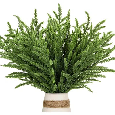 30 Pcs Christmas Real Touch Norfolk Stems, 15Inch Artificial Pine Branches Faux Evergreen Pine Sprigs Fake Foliage Greenery Picks For Christmas Wreath | Wayfair North America