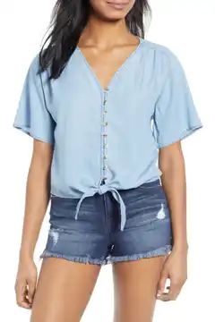 Button Front Chambray Top | Nordstrom