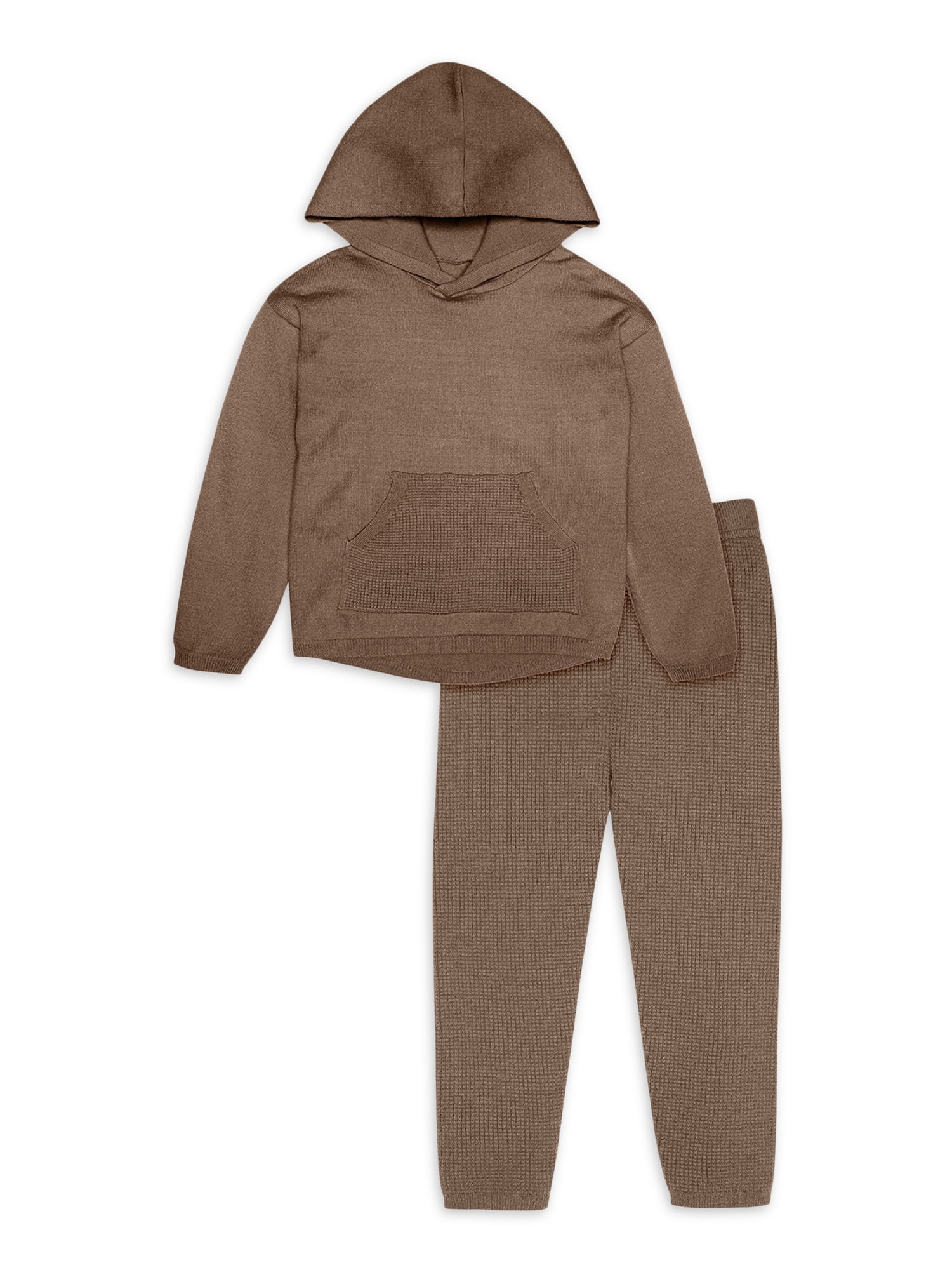 Modern Moments By Gerber Baby and Toddler Girl Hooded Sweater Knit & Pant 2-Piece Outfit Set, 12M... | Walmart (US)