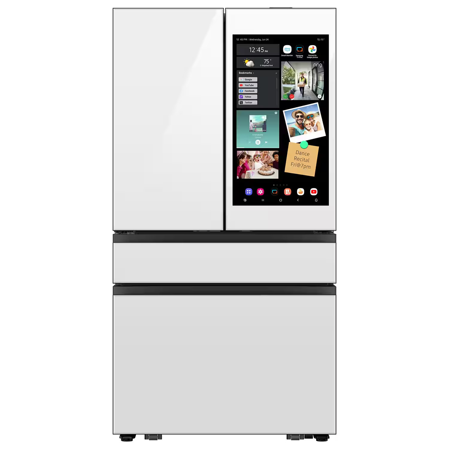 Samsung - Bespoke 29 cu. ft. 4-Door French Door Refrigerator with AI Family Hub™+ & AI Vision Inside™ - White Glass | Best Buy U.S.